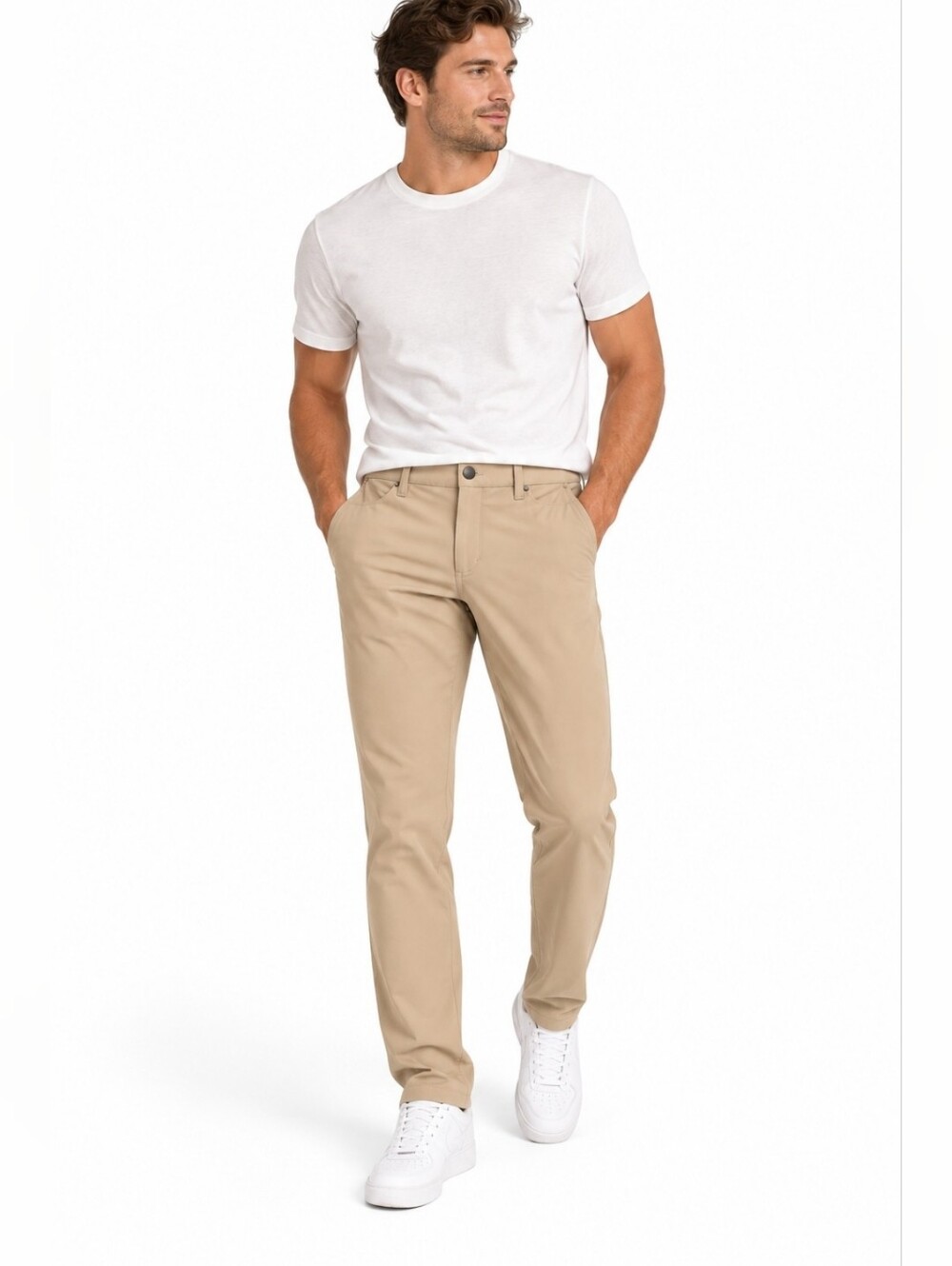 Men's Classic Straight Fit Khaki Pants